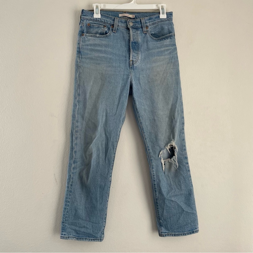 Levi’s wedgie straight light wash jeans high rise denim